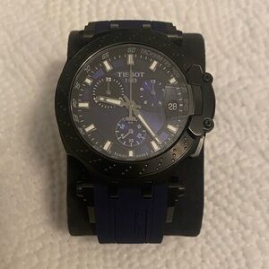 Tissot Black and Blue Tachymeter Watch